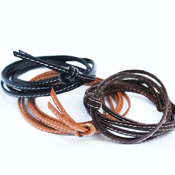 レザー ロング ブレス ステッチ ハンドメイド