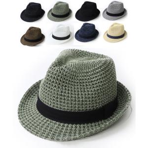 麦わら帽子 メンズ 大きいサイズ レディース 折りたたみ Regnuu リヌー アゼ編みポリブレード ハット つば広 UV 日除け帽子 オリーブ/ベージュ｜protocol