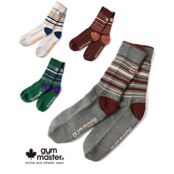 gym master ジムマスター 刺繍マルチボーダーソックス 靴下 メンズ レディース G4667...