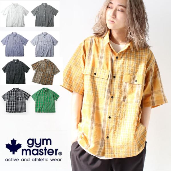 爆買 gym master ジムマスター 2WAYスナップボタン半袖シャツ シャツ メンズ G133...