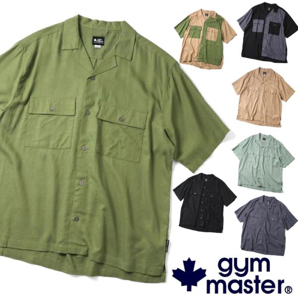 gym master ジムマスター 麻レーヨンオープンカラーシャツ G321754