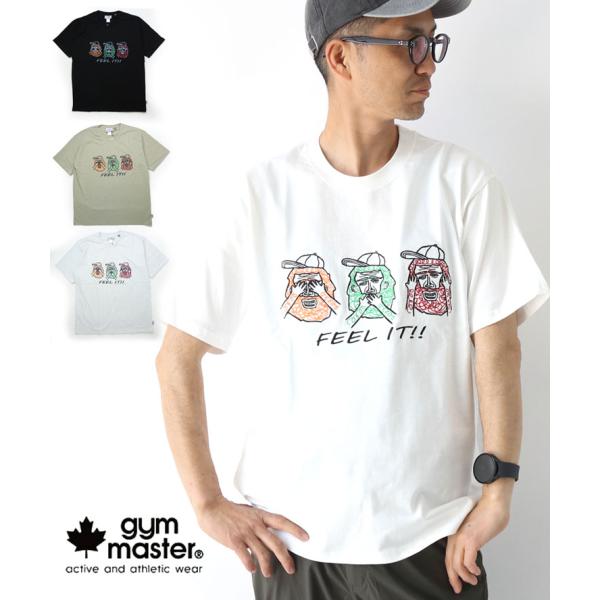 gym master ジムマスター 7.4oz FeelIt刺繍Tee tシャツ 半袖 メンズ ブラ...