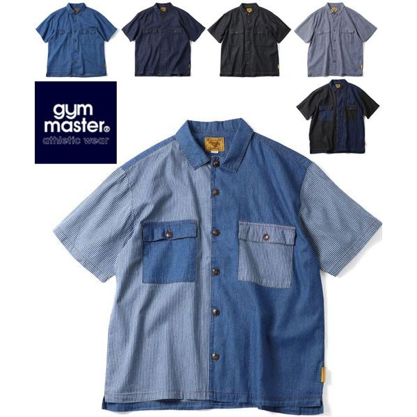シャツ メンズ 春夏 gym master ジムマスター 半袖デニムシャツ G721751 ライトデ...