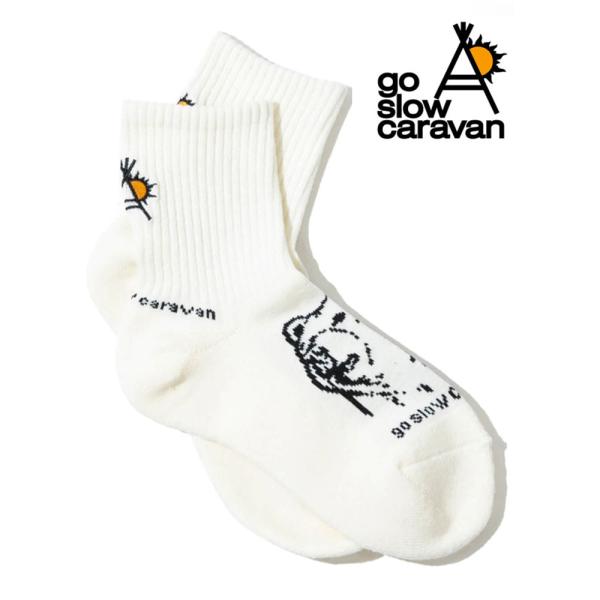 go slow caravan ゴースローキャラバン パイルジャガード刺繍クウォーターソックス 32...