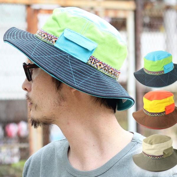 キャンプ 服装 女子 春 サファリハット レディース メンズ チロリアンテープ コットン サファリハ...