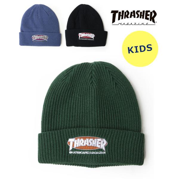 THRASHER スラッシャー キッズ  OVAL MAG アクリルビーニー 22TH-N52K 子...