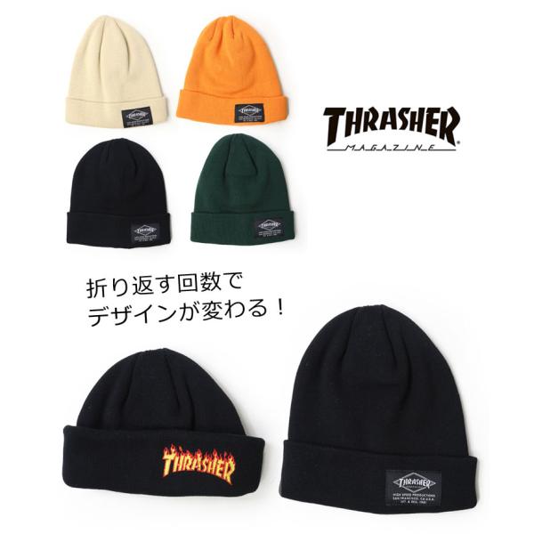 THRASHER スラッシャー 2way コットンサマービーニー 23TH-N03 ニット帽 レディ...