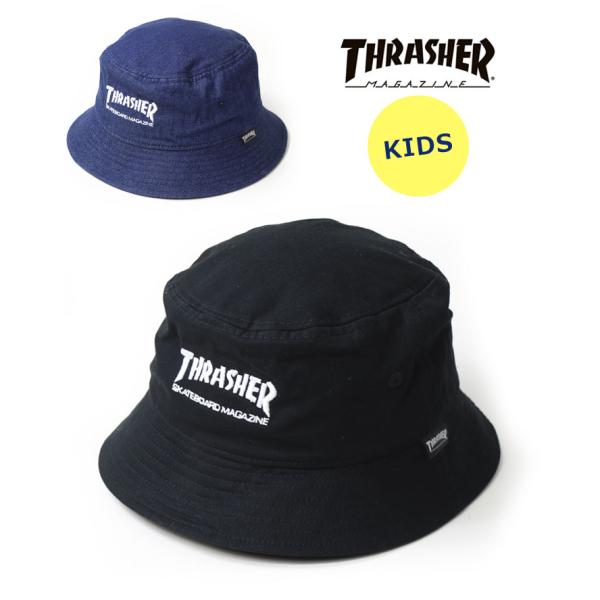 THRASHER スラッシャー キッズ MAG LOGO ツイル バケットハット HTRH01K 子...