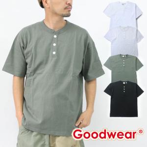 Tシャツ 無地 メンズ Goodwear グッドウェア USAコットンヘンリーネックT 2W7-2522｜protocol