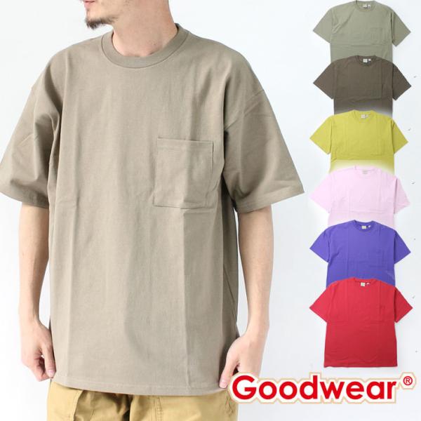 Tシャツ 無地 メンズ Goodwear グッドウェア USAコットンBIG無地ポケットTシャツ 2...