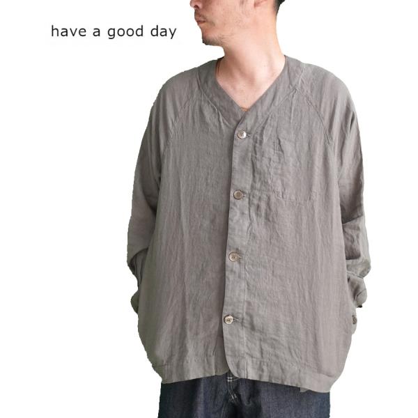 カーディガン メンズ レディース 春夏 have a good day リネンカーディガン 麻 長袖...
