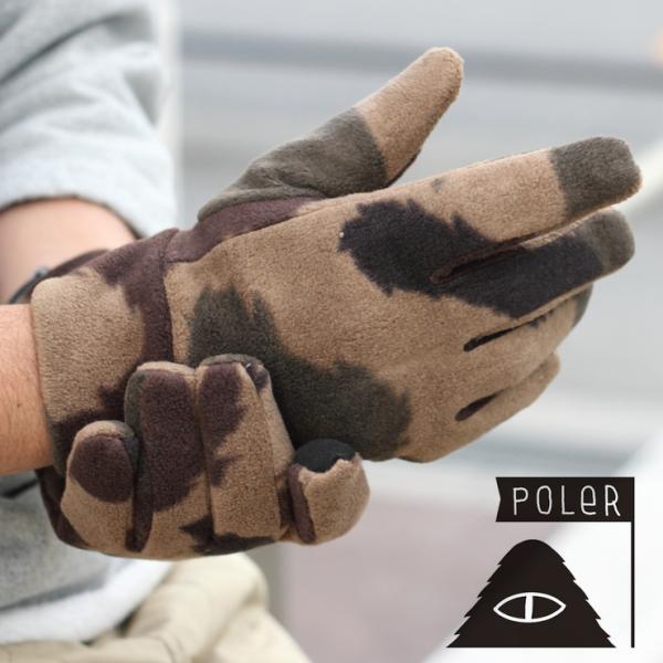 ポーラー  POLeR 手袋 グローブ メンズ フリース フルフィンガー グローブ 防寒 アウトドア...