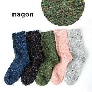 MAGON Nepp Wool Mix Crew Socks マゴン ネップ ウールミックス クルー ソックス 靴下 Ref:MAG S-864 メンズ レディース 春 夏 春夏 男女兼用｜protocol