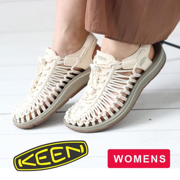 KEEN UNEEK キーン ウィメンズ ユニーク WhiteCap/CornStalk サンダル ...