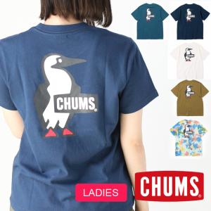 CHUMS チャムス キャンプ 服装 女子 春 Tシャツ レディース ブービーロゴ バックプリント CH01-1835 春夏 夏