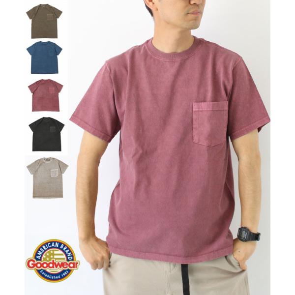 グッドウェア ポケットｔ メンズ USA 半袖 GOODWEAR ショートスリーブ ポケット Tシャ...