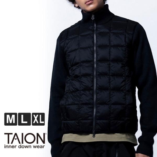 タイオン TAION ベーシック ハイネック ニットスリーブ ダウンジャケット TAION-102W...