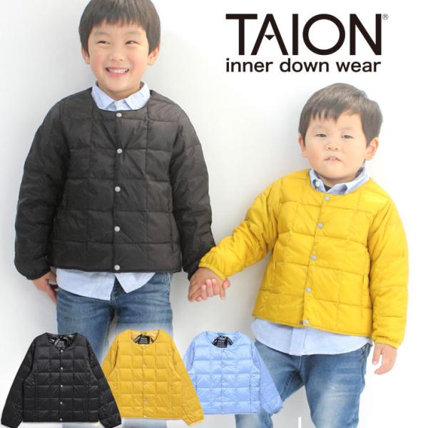 TAION タイオン インナーダウン ベーシック クルーネックボタン インナーダウンジャケット TA...