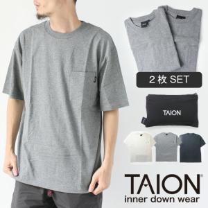 Tシャツ 無地 メンズ TAION タイオン クルーネック パッカブル 2pac Tシャツ｜protocol