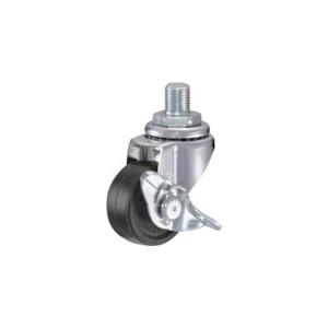 ハンマーキャスター ハンマー ねじ込み旋回式ゴム車輪 40mm W3/8 ストッパー付
