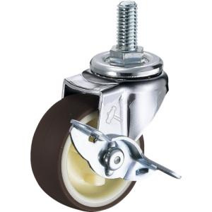 ハンマーキャスター ハンマー ねじ込み旋回式ウレタン車輪40mm W3/8 ストッパー付