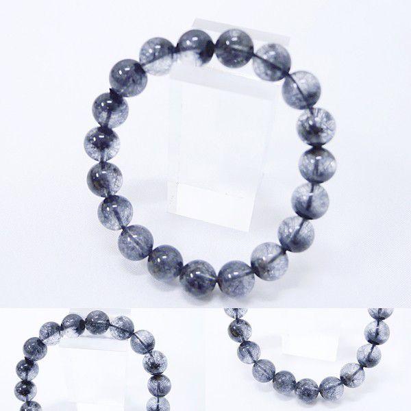 [Original天然石] 渋い青黒庭園 ブルーブラックガーデンルチル [10.5ー11mm]100...