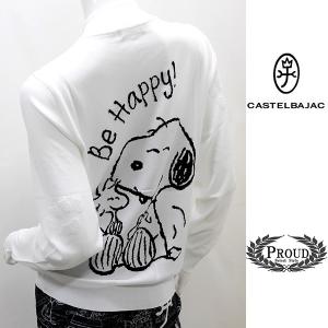 カステルバジャックレディース 特選品 ￥33000+税[40/9号] スヌーピー ジャケット SNOOPY Be Happy サマーニットジョーゼット 20301013  jc KNs l 24481202｜proud