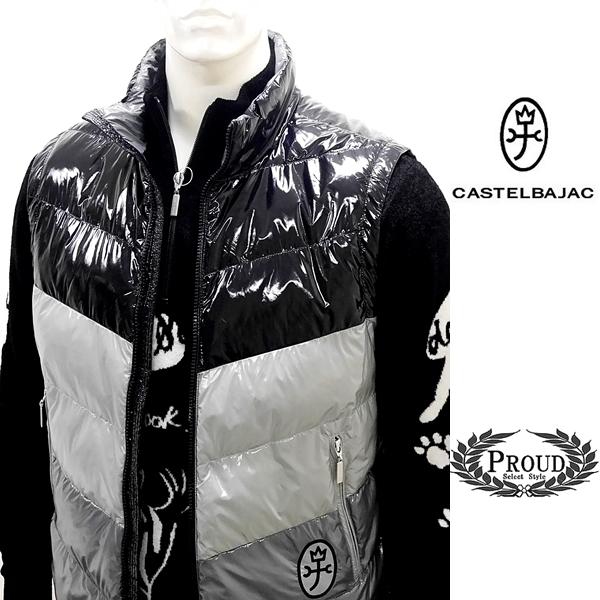 カステルバジャック ￥32000+税 [50/LL] ダウンベスト メンズ パテント3カラーブロック...