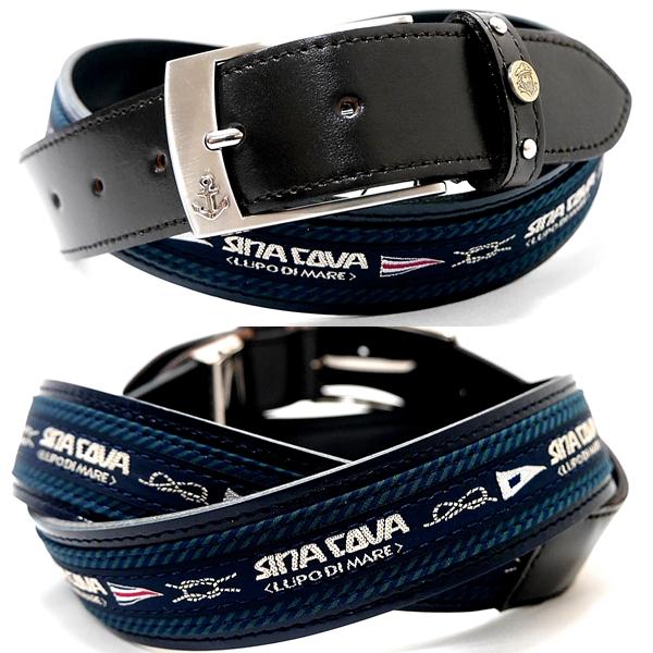 シナコバ アウトレット ベルト 牛革コンビ ゴルフ タウンウェア ロゴテープタイプ メンズ レディー...