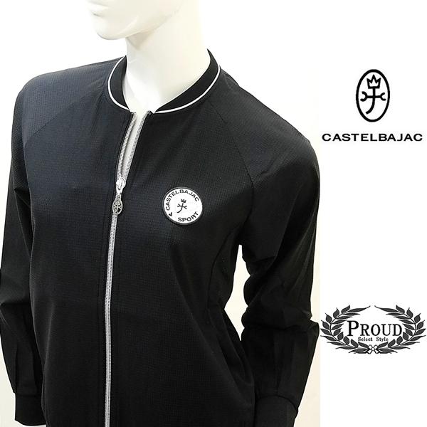 カステルバジャック ジャケット 40 9号 ゴルフ レディースウェア ノーカラーワンポイント UVケ...