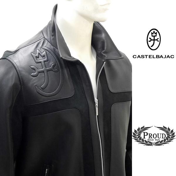カステルバジャック レザージャケット 50 LL ゴルフ メンズウェア 羊革バックショットモデル 1...