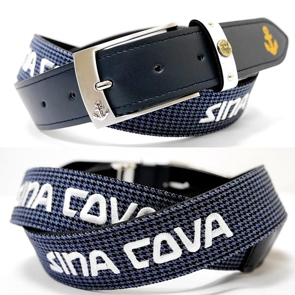 シナコバ ベルト 牛革コンビ ゴルフ タウンウェア ピンチェック メンズ レディース兼用 20900...