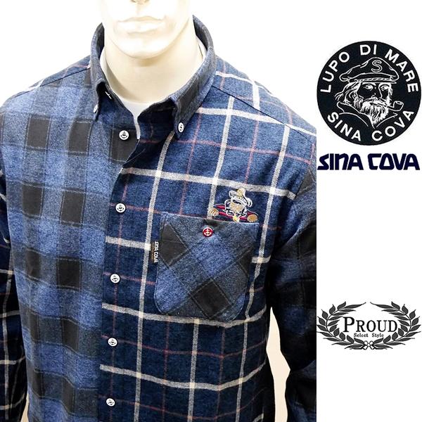 シナコバ ネルシャツ L ゴルフ メンズウェア マルチカラーチェック 37400円 新作24AW 2...