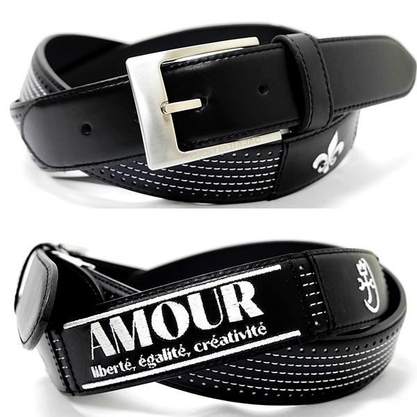 カステルバジャックアウトレット ベルト 牛革コンビ ゴルフ スポーツウェア 刺繍ステッチ メンズ レ...