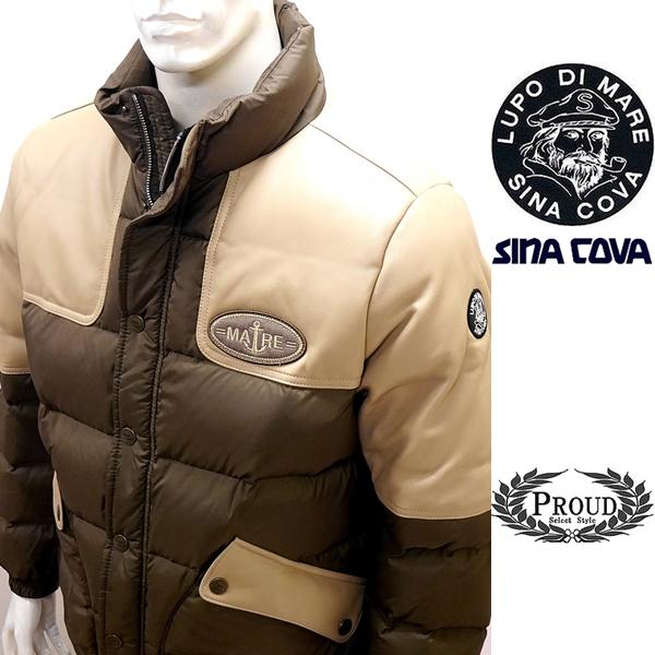 シナコバ ダウンジャケット L ゴルフ メンズウェア レザーダウンコンビ バックショットモデル 17...