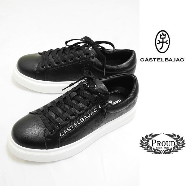 カステルバジャック スニーカー 26cm サイドファスナー モノグラム ゴルフ スポーツウェア メン...