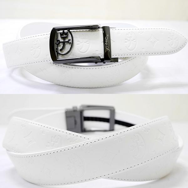 カステルバジャック 牛革ベルト フリーウエストラチェット式 モノグラム メンズ 服 レディース 24...
