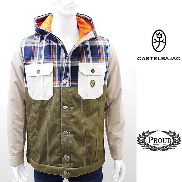 カステルバジャック アウトレット￥45000+税 [L]フーデット メンズ ブルゾン ファブリックチ...