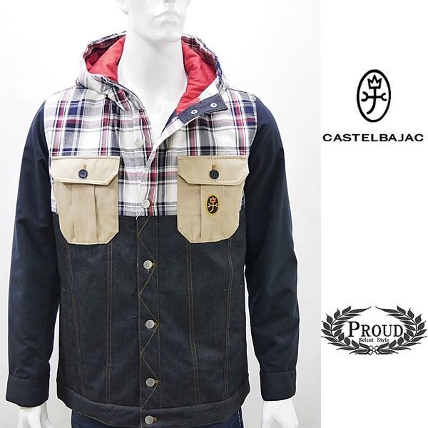 カステルバジャック アウトレット￥45000+税 [L]フーデット メンズ ブルゾン ファブリックチ...