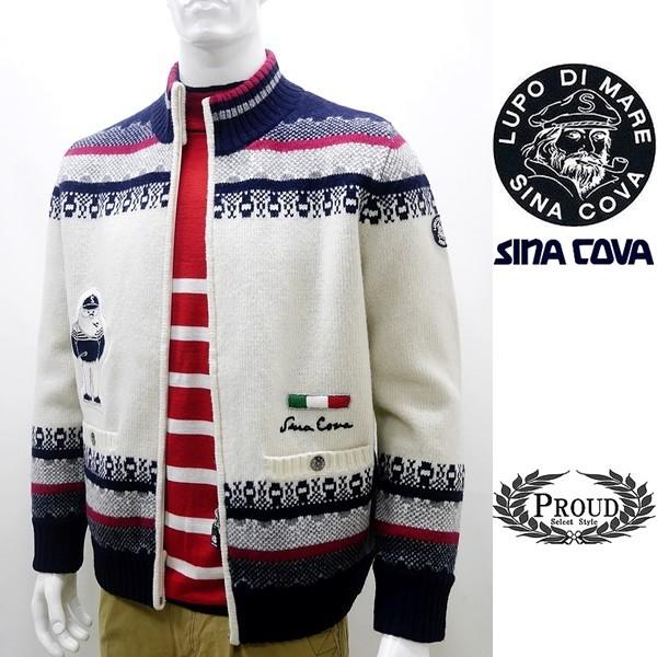 シナコバ アウトレット￥61000+税 [LL]ブルゾン ゴルフ/ウールニット 総裏フロントアイコニ...