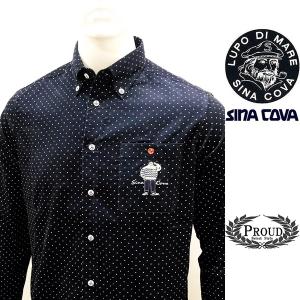 シナコバ ￥24000+税 [L]長袖シャツ ピンドットパターン SINACOVA GENOVA] 80901034                scTIfm 18224080｜proud