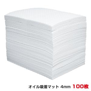 オイルバリアー オイル吸着マット 厚さ４mm 100枚入 油吸着マット　吸着剤　油｜proues