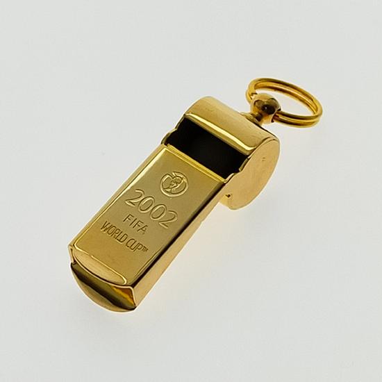 【野田鶴声社】ホイッスル ワールドカップ2002日韓大会モデル -タテ型-（ゴールド色）
