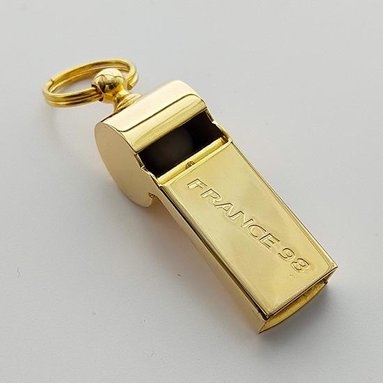 【野田鶴声社ホイッスル】ワールドカップ98年フランス大会モデル（ゴールド色）