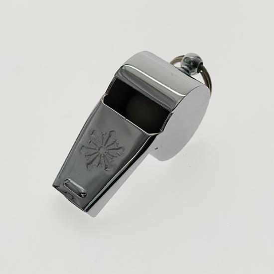 【野田鶴声社】ホイッスル 消防章モデル（シルバー色）