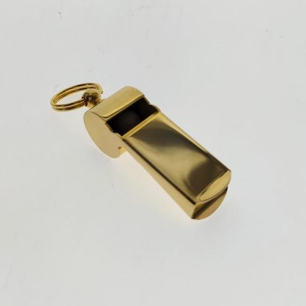 【野田鶴声社】ホイッスル/ゴールド/表：無地/裏：刻印あり/ソリあり/BOX入り/ストラップ付/コル...