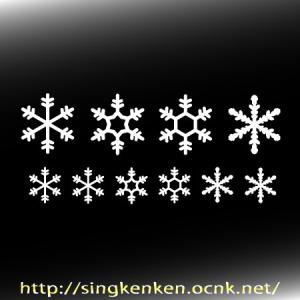 雪の結晶 スノークリスタル カッティングステッカーの詳細画像1