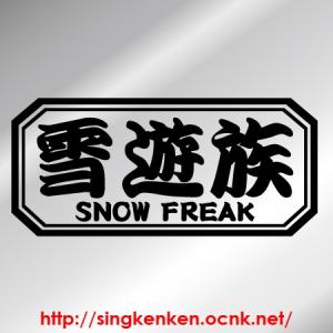 雪遊族 スノーフリーク ボード系スキー系 カッティングステッカー