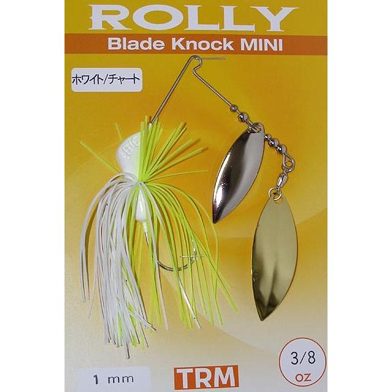 TRM ローリー ブレードノック ミニ スピナーベイト 3/8ozワイヤー1mm（ホワイトチャート蛍...