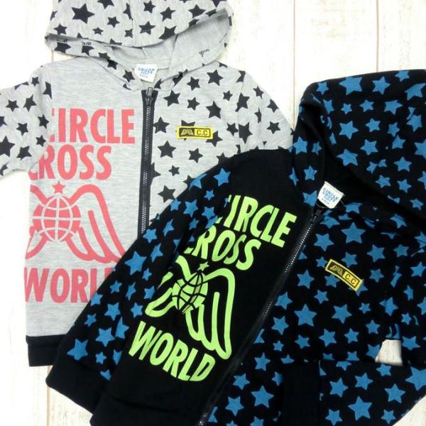 セール パーカー ジップアップ  ジャケット 星の総柄 メール便送料無料  80cm 90cm 95...